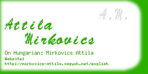 attila mirkovics business card